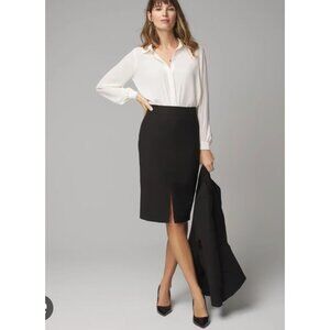 White House Black Market Womens Skirt Sz 2 Black Pencil CareerWear Modern City